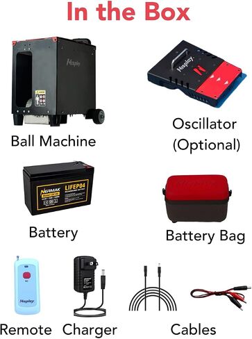 Portable Tennis Ball Machine (26lbs) - Dual Motor for TopSpin and Backspin, 80+ Balls, Max 68MPH, 4+ Hours Play with External Lithium Battery in Saudi Arabia