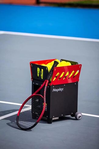 Portable Tennis Ball Machine (26lbs) - Dual Motor for TopSpin and Backspin, 80+ Balls, Max 68MPH, 4+ Hours Play with External Lithium Battery in Saudi Arabia