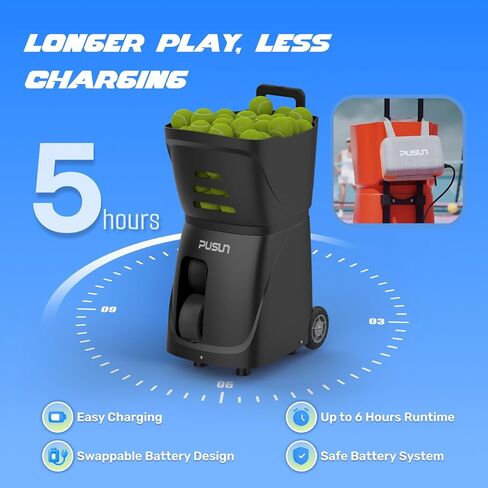 آلة كرة التنس PT-smart ، التي تسيطر عليها التطبيق ، بسرعة 12-75 ميلاً في الساعة ، فاصل تغذية 1.8-8s ، سعة 100 كرة ، 20 نقطة هبوط ، بطارية 5 ساعات ، تصميم خفيف الوزن-للمبتدئين للاعبين المتوسطين in Kuwait