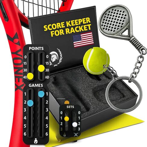 يتضمن حارس نقاط التنس و Padel للمضرب - سلسلة مفاتيح مضرب Padel - يناسب جميع المضارب - أدوات التنس والهدايا - مجموعة هداف in Saudi Arabia