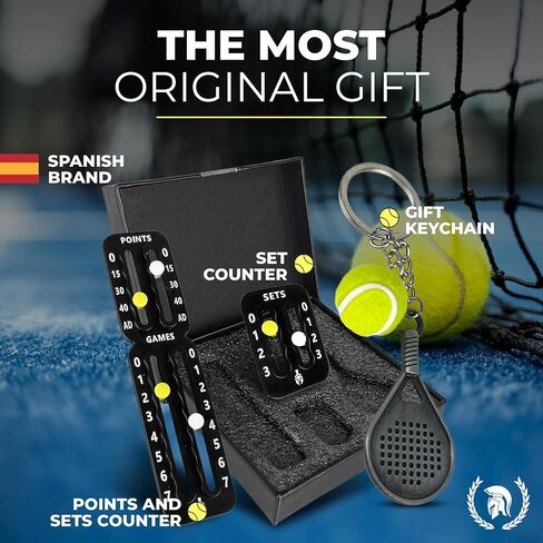 يتضمن حارس نقاط التنس و Padel للمضرب - سلسلة مفاتيح مضرب Padel - يناسب جميع المضارب - أدوات التنس والهدايا - مجموعة هداف in Saudi Arabia