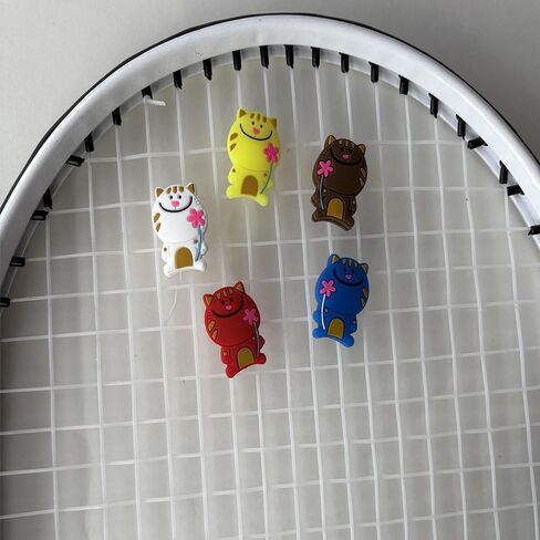 Cute Tennis Dampener Funny Tennis Racket Vibration Racquet Dampener Soft Silicone for Sport Gift, Assorted Designs in Saudi Arabia