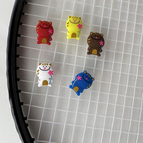 Cute Tennis Dampener Funny Tennis Racket Vibration Racquet Dampener Soft Silicone for Sport Gift, Assorted Designs in Saudi Arabia