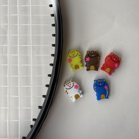 Cute Tennis Dampener Funny Tennis Racket Vibration Racquet Dampener Soft Silicone for Sport Gift, Assorted Designs in Saudi Arabia