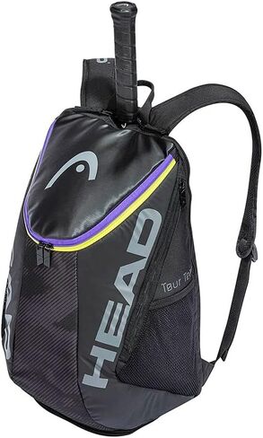 HEAD Tour Team Tennis Backpack 2 Racquet Carrying Bag w/Padded Shoulder Straps & Shoe Compartment - Black/Grey. in Saudi Arabia
