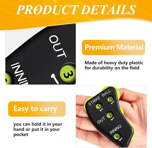 Deekin 4 Wheel Baseball Empire Clicker Black Umpire Gear Practical Baseball Counter Counter For Enings Recording Outs Outs Balls Softball Reveree in Kuwait