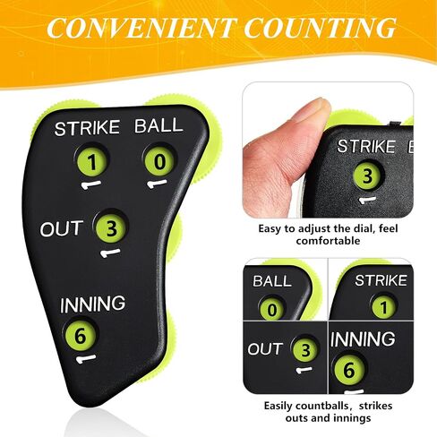 Deekin 4 Wheel Baseball Empire Clicker Black Umpire Gear Practical Baseball Counter Counter For Enings Recording Outs Outs Balls Softball Reveree in Kuwait