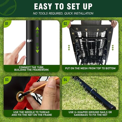 9 Hole Pitching Net, Heavy-Duty Baseball Net with Strike Zone for Pitching and Hitting, Height Adjustable Training Equipment with 9 Pocket Pitching Target for Baseball & Softball Practice in Kuwait