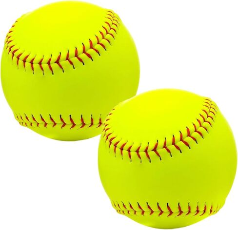 Rarapop Sports Fastpitch كرات رخوة ، كرة رخوة صفراء 11 بوصة ، كرة تدريب غير مميزة ومغطاة بالجلد للألعاب والممارسة والتدريب in Kuwait