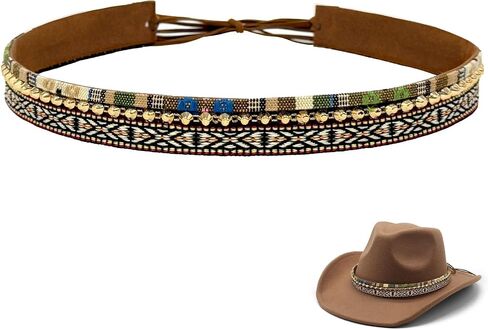 Cowboy Hat Bands for Men Women, Leather Hatbands Belt for Cowboy/Western/Fedora/Cowgirl Hats in Saudi Arabia