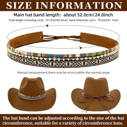 Cowboy Hat Bands for Men Women, Leather Hatbands Belt for Cowboy/Western/Fedora/Cowgirl Hats in Saudi Arabia