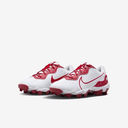 Nike Alpha Huarache 4 Keystone Little/Big Kids 'Baseball Cleats (DJ6525-107 ، White/University Red) Size 4 in Saudi Arabia