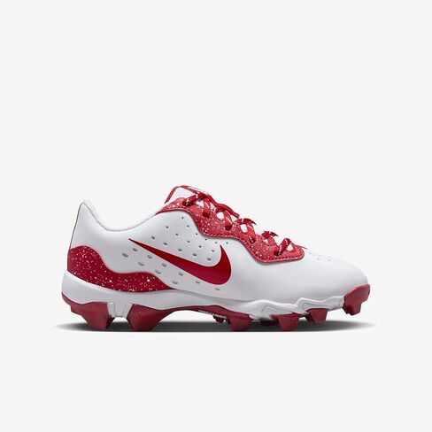 Nike Alpha Huarache 4 Keystone Little/Big Kids' Baseball Cleats (DJ6525-107, White/University Red) Size 6 in Saudi Arabia