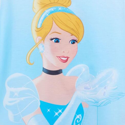 Disney Girls 3 Pack Princess T-Shirts Kids Jasmine Moana Rapunzel Dress Up Top Short Sleeve Tees in Saudi Arabia