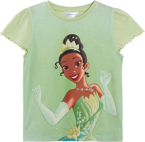Disney Girls 3 Pack Princess T-Shirts Kids Jasmine Moana Rapunzel Dress Up Top Short Sleeve Tees in Saudi Arabia