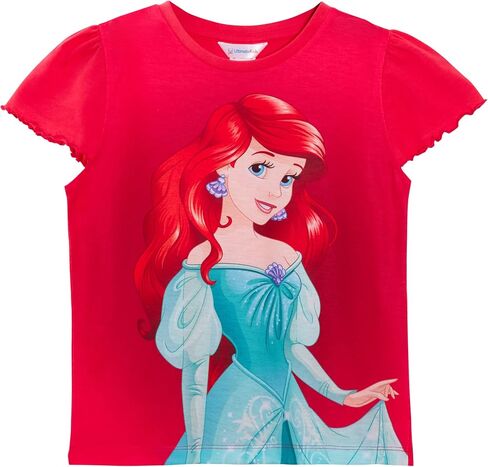 Disney Girls 3 Pack Princess T-Shirts Kids Jasmine Moana Rapunzel Dress Up Top Short Sleeve Tees in Saudi Arabia