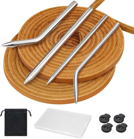 Mellbree Baseball Glove Lace Kit, 2 Leather Laces 4 Needles, Portable Softball Glove Lace Kit with 4 Locks and Storage Box Mitt Repair Kit in Kuwait