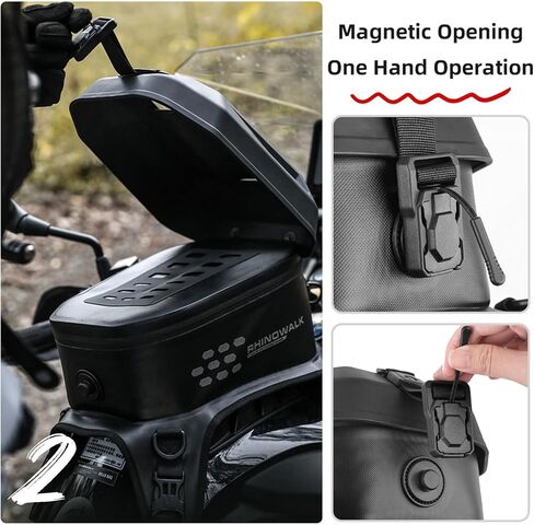 Rhinowalk Motorcycle Tank Bag Travel Luggage Motorcycle Backpack with 1.5L Water Bladder MOLLE System Fits Honda Yamaha Suzuki Kawasaki Harley-Black in Saudi Arabia