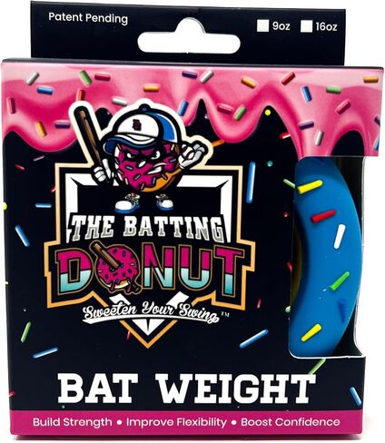 The Batting Donut ™ | أوزان الخفافيش الأصلية التي تحمل عنوان الدونات منذ عام 2022 | 9oz و 16oz | 3 ألوان حلوة | تصميم ثلاثي الأبعاد خالي من الخدش | لجميع الأعمار | بناء القوة ، تعزيز الثقة in Saudi Arabia