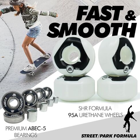 Magneto Complete Skateboard | 6-Layer Canadian Maple Double Kick Concave Deck | Beginners, and Teens in Kuwait