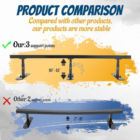 HECASA Skateboard Grind Rail Skate Rail 6' Adjustable Flat Bar Portable Extendable Square Bar for Beginners Skateboards, BMX Bikes, Scooters, Roller Blades in Saudi Arabia
