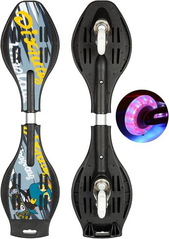 Simcat Caster Board, Skateboard with 360-degree Casters and Illuminating Wheels, Lightweight Durable Twistboard for Kids, Teenagers and Adults in Kuwait