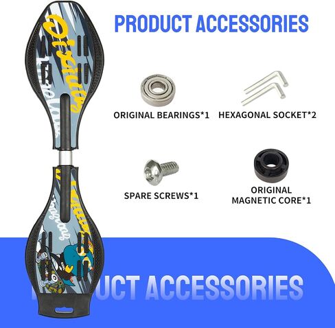 Simcat Caster Board, Skateboard with 360-degree Casters and Illuminating Wheels, Lightweight Durable Twistboard for Kids, Teenagers and Adults in Kuwait
