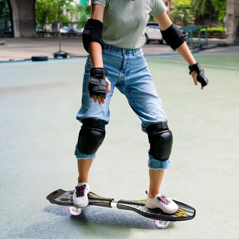 Simcat Caster Board, Skateboard with 360-degree Casters and Illuminating Wheels, Lightweight Durable Twistboard for Kids, Teenagers and Adults in Kuwait