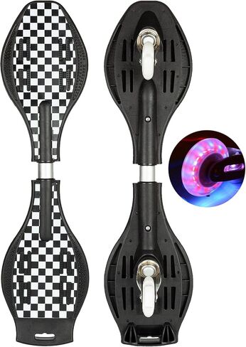 Simcat Caster Board, Skateboard with 360-degree Casters and Illuminating Wheels, Lightweight Durable Twistboard for Kids, Teenagers and Adults in Kuwait