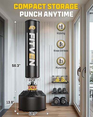 FITVEN Freestanding Punching Bag with Boxing Gloves Heavy Boxing Bag with Suction Cup Base for Adult Kids - Men Stand Kickboxing Bag in Saudi Arabia