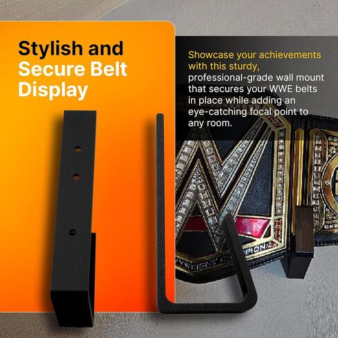 مجموعة حزام حزام الحزام الحائط - WWE Belt Wall Mount Organizer - شاشة حزام مثبتة على الحائط - متينة وسهلة التثبيت - مثالية لعرض حزام بطولة المصارعة - 2 PCS in Kuwait