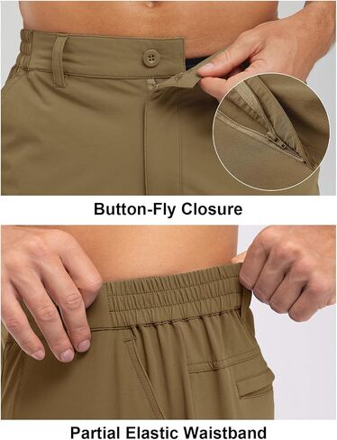 Rdruko Men's Golf Stretch Shorts 9 Inch Inseam Casual Dress Elastic Waist Flat Front Dry Fit Shorts with 5 Pockets in Saudi Arabia