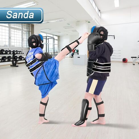 مجموعة معدات التايكواندو للملاكمة ، مجموعة العتاد الكاراتيه المتسابطة الطول شباب أو البالغين ، حراس الفنون القتالية/صدر الضلع/غطاء الرأس/حراس الفم الحراس in Kuwait