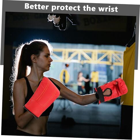 1PAIR التدريب المحمول قفازات السجال للملاكمة قفازات كيك بوكسينغ للرجال للنساء والتصميم المريح والارتداء لتحسين الأداء والإصابة in Kuwait