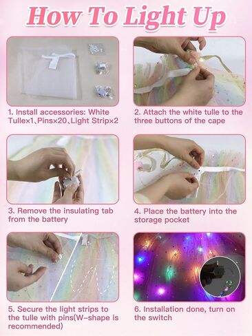 Light Up Princess Dress Up Clothes for Little Girls 3-6, Princess Costume with Cape and Accessories for Kids, Princess Toy for Toddlers Birthday Gift (Yellow) in Saudi Arabia