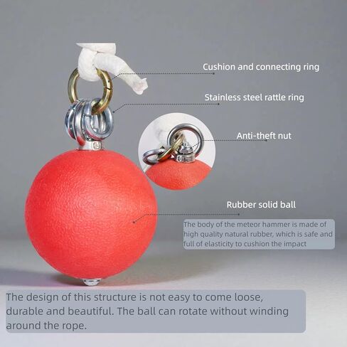 Meteor Hammer with Rubber Ball, Trational Chinese Kungfu Fighting Weapon, Martail Arts Equipement in Kuwait