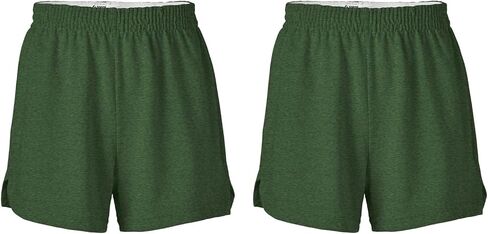 Soffe Girls' Authentic Cheer Shorts – Soft Cotton Blend Gym Shorts for Cheerleading, Dance, Running, Fitness, & Casual Wear – Elastic Waistband, Vibrant Colors, Durable & Easy Care in Saudi Arabia