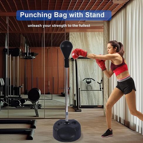 Punching Bag with Stand-Fast Bounceback to Increase Speed, Reflexes, and Stamina – Height Adjustable for Training, Boxing Equipment, Stress Relief & Fitness in Saudi Arabia
