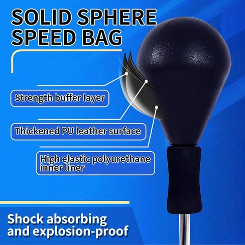 Punching Bag with Stand-Fast Bounceback to Increase Speed, Reflexes, and Stamina – Height Adjustable for Training, Boxing Equipment, Stress Relief & Fitness in Saudi Arabia