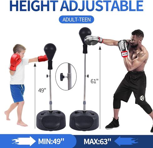 Punching Bag with Stand-Fast Bounceback to Increase Speed, Reflexes, and Stamina – Height Adjustable for Training, Boxing Equipment, Stress Relief & Fitness in Saudi Arabia