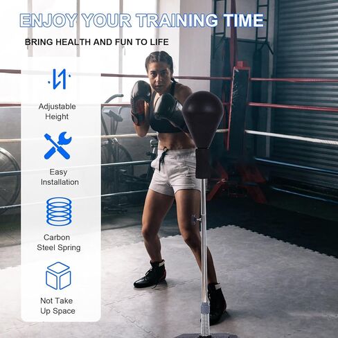 Punching Bag with Stand-Fast Bounceback to Increase Speed, Reflexes, and Stamina – Height Adjustable for Training, Boxing Equipment, Stress Relief & Fitness in Saudi Arabia