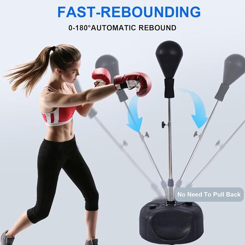 Punching Bag with Stand-Fast Bounceback to Increase Speed, Reflexes, and Stamina – Height Adjustable for Training, Boxing Equipment, Stress Relief & Fitness in Saudi Arabia