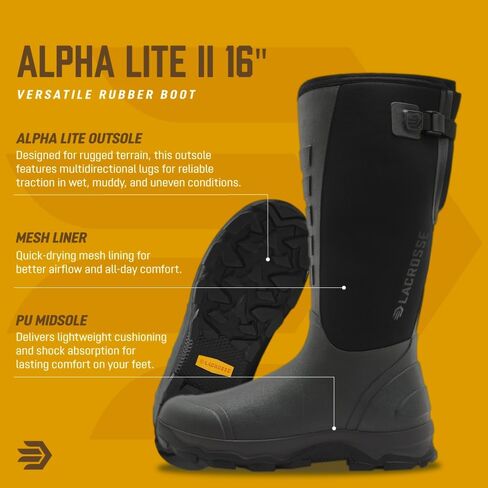 LaCrosse Alpha Lite II CW Men's Waterproof Hunting Boots - Insulated Footwear for Men - Durable & Lightweight - Neoprene Gusset - Thick Cushioning EVA Midsole in Saudi Arabia