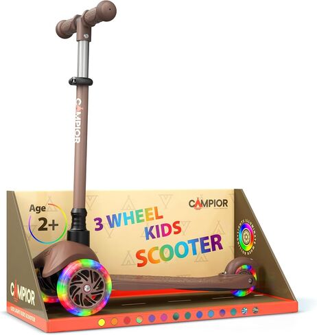 Blue Mini 3 Wheel Scooter for Kids – Lean-to-Steer with LED Light-Up Wheels, Adjustable Handlebar, Wide Anti-Slip Deck, Smooth PU Wheels, Rear Foot Brake – Toddler Scooter for Ages 2+ in Saudi Arabia