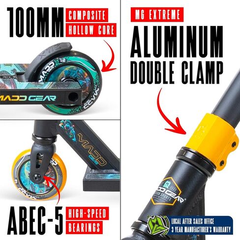 Pro Stunt Trick Scooter for Kids Ages 5-12 – Lightweight Durable Freestyle Kick Scooter for Skatepark and Street – Easy Assembly – Madd Gear MG2 in Kuwait