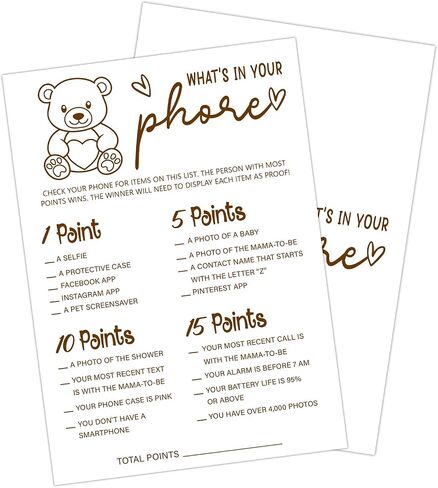 30 PCS Cute Bear Baby Predictions Cards Baby Shower Game for Boy Girl, Double-Sided Games Gender Neutral Gender Reveal Party Supplies & Decor-C09 in Kuwait