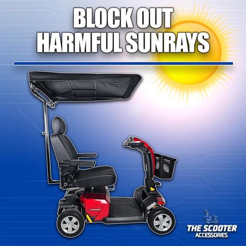 Sunshade Canopy for Mobility Scooters. Easy Removable Rain. Unique Color Choices (Red) in Saudi Arabia