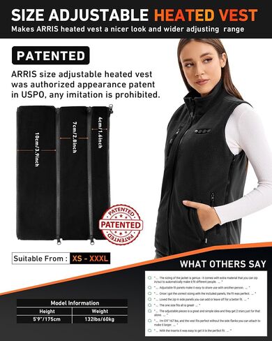 Arris Fleece Hate Dhating سترة للنساء مع حزمة بطارية 7.4 فولت ، وحجم 8 مناطق التدفئة التدفئة ملابس الصيد in Saudi Arabia