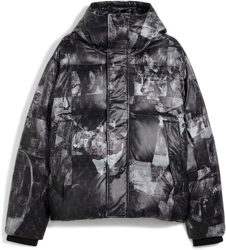 PUMA Mens Kidsuper All Over Print Puffer Jacket Athletic Outerwear Casual - Black in Saudi Arabia