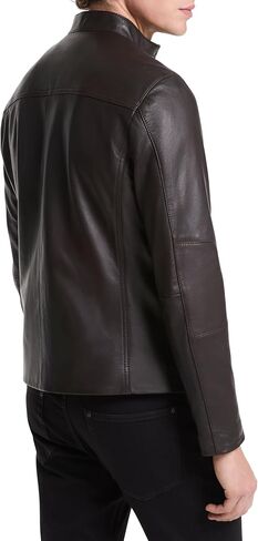 Michael Kors Men's Leather Racer Jacket in Saudi Arabia